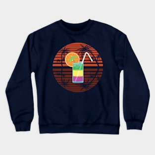 Cocktail and Sunset Retro / Vintage Print Crewneck Sweatshirt